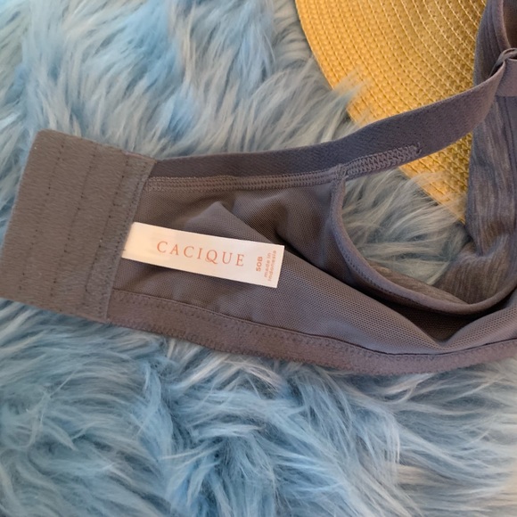 Lane Bryant Cacique Cadet Blue Underwire Sports Bra 50B - Picture 4 of 6